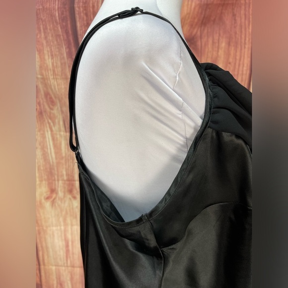 Lane Bryant black satin chiffon sequins adjustable straps camisole cami size 16 - Picture 11 of 17